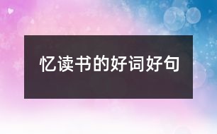 憶讀書的好詞好句