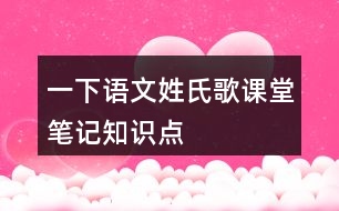 一下語文姓氏歌課堂筆記知識(shí)點(diǎn)