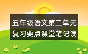 五年級語文第二單元復習要點課堂筆記讀寫提示