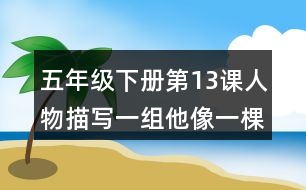 五年級(jí)下冊(cè)第13課人物描寫(xiě)一組他像一棵挺脫的樹(shù)課堂筆記之句子解析