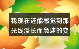 我現(xiàn)在還能感覺(jué)到那光線漫長(zhǎng)而急遽的變化為何不寫(xiě)心情？