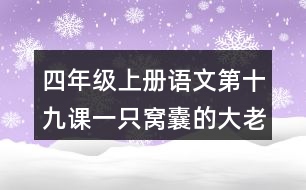 四年級上冊語文第十九課一只窩囊的大老虎生字組詞