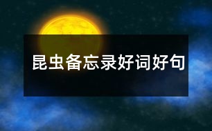 昆蟲備忘錄好詞好句