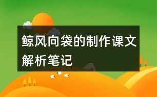 鯨,風向袋的制作課文解析筆記
