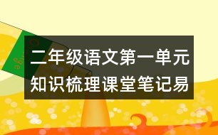 二年級語文第一單元知識梳理課堂筆記易錯字詞