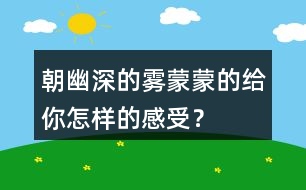 朝幽深的霧蒙蒙的給你怎樣的感受？