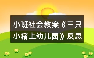 小班社會(huì)教案《三只小豬上幼兒園》反思