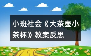 小班社會《大茶壺、小茶杯》教案反思