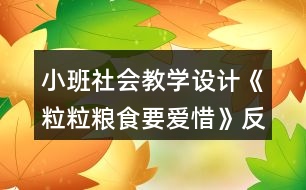小班社會教學設(shè)計《粒粒糧食要愛惜》反思
