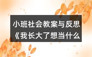 小班社會教案與反思《我長大了想當什么？》