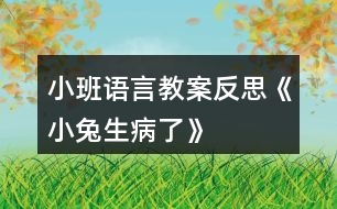 小班語言教案反思《小兔生病了》