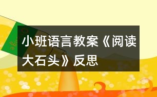 小班語(yǔ)言教案《閱讀大石頭》反思