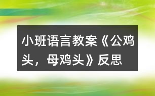 小班語言教案《公雞頭，母雞頭》反思