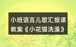 小班語(yǔ)言兒歌匯報(bào)課教案《小花貓洗澡》