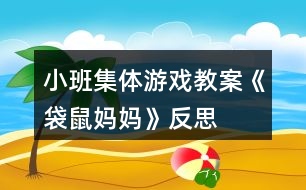 小班集體游戲教案《袋鼠媽媽》反思