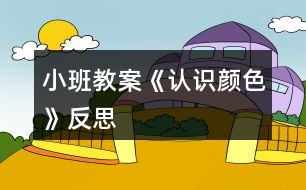 小班教案《認(rèn)識顏色》反思