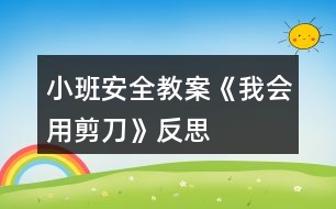 小班安全教案《我會(huì)用剪刀》反思