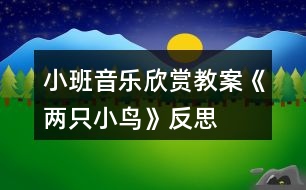 小班音樂(lè)欣賞教案《兩只小鳥(niǎo)》反思