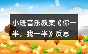 小班音樂教案《你一半，我一半》反思