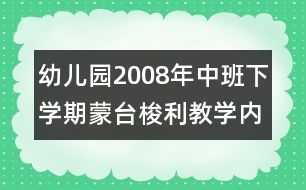 幼兒園2008年中班下學(xué)期蒙臺梭利教學(xué)內(nèi)容計劃