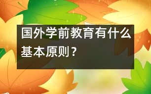國外學(xué)前教育有什么基本原則？　　　　　　　　　　