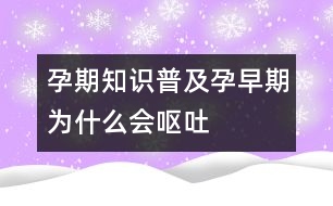 孕期知識(shí)普及：孕早期為什么會(huì)嘔吐