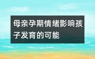 母親孕期情緒影響孩子發(fā)育的可能