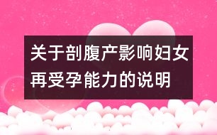 關于剖腹產影響婦女再受孕能力的說明