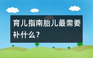 育兒指南：胎兒最需要"補(bǔ)"什么？