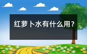 紅蘿卜水有什么用？