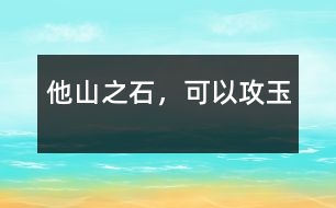 他山之石，可以攻玉