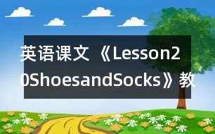 英語課文 《Lesson20ShoesandSocks》教案 教學(xué)資料 教學(xué)設(shè)計