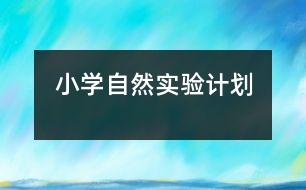 小學(xué)自然實驗計劃