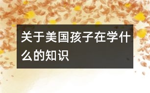 關(guān)于美國孩子在學(xué)什么的知識(shí)