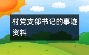 村黨支部書記的事跡資料