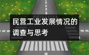 民營工業(yè)發(fā)展情況的調(diào)查與思考