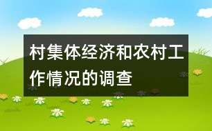 村集體經濟和農村工作情況的調查