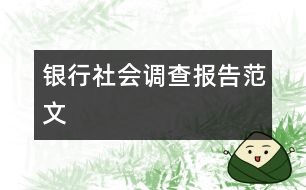 銀行社會調(diào)查報(bào)告范文