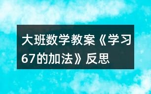 大班數(shù)學教案《學習6、7的加法》反思
