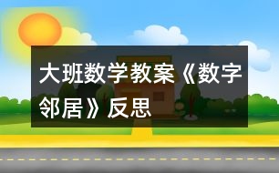 大班數(shù)學教案《數(shù)字鄰居》反思