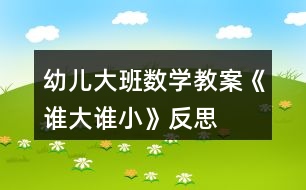 幼兒大班數(shù)學教案《誰大誰小》反思