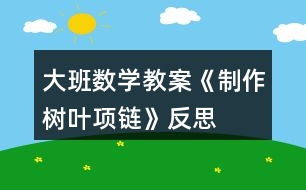 大班數(shù)學(xué)教案《制作樹葉項(xiàng)鏈》反思