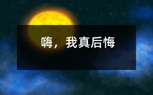 嗨，我真后悔