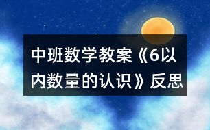 中班數學教案《6以內數量的認識》反思