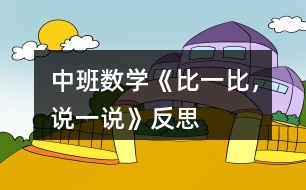 中班數學《比一比，說一說》反思