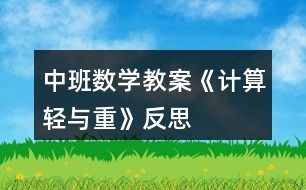 中班數(shù)學教案《計算輕與重》反思