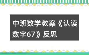 中班數(shù)學(xué)教案《認(rèn)讀數(shù)字6、7》反思