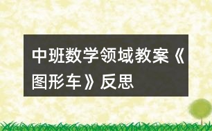 中班數(shù)學領域教案《圖形車》反思