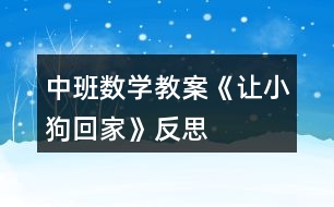 中班數(shù)學教案《讓小狗回家》反思