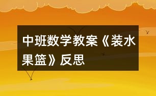 中班數(shù)學教案《裝水果籃》反思